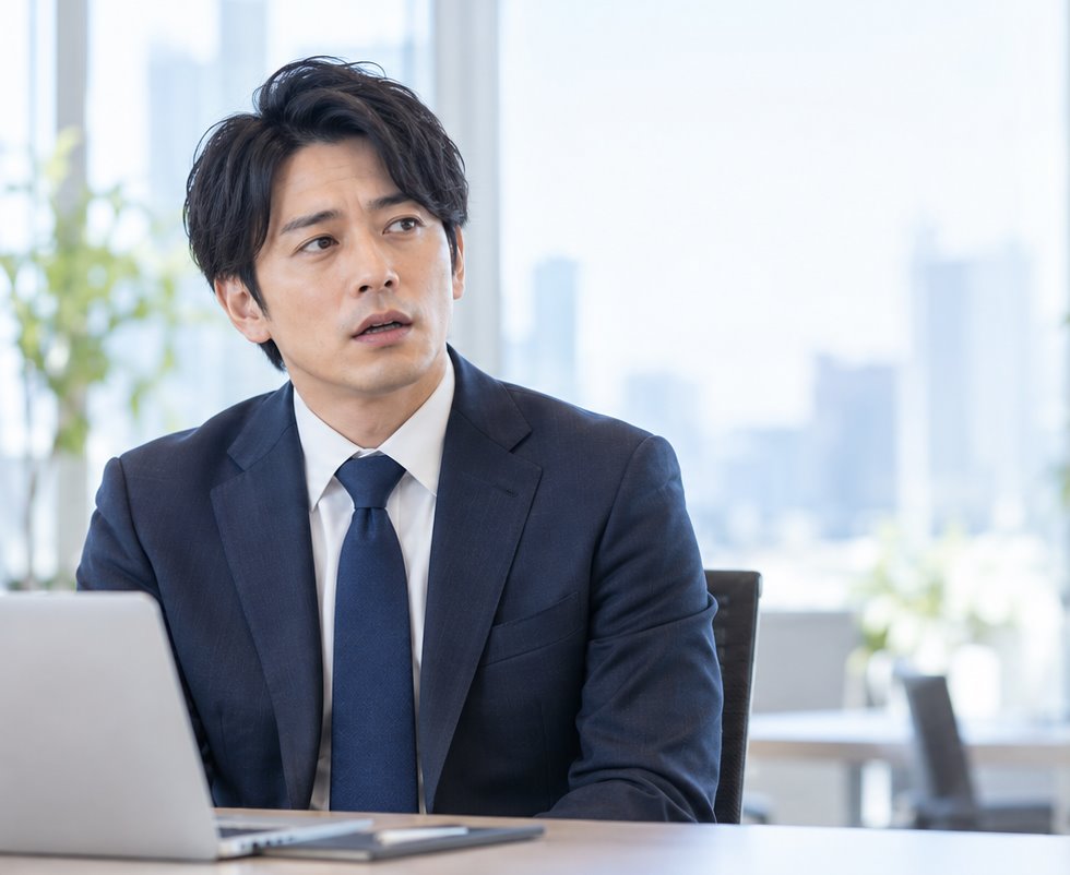 英語で「Hello.」と言ったあと、言葉に詰まっている